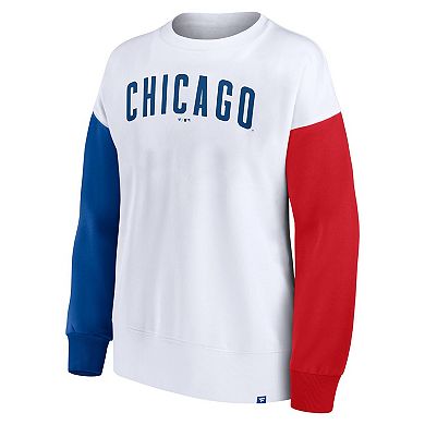 Women's Fanatics Branded White Chicago Cubs Series Pullover Sweatshirt
