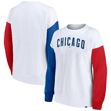 Women's Fanatics Branded White Chicago Cubs Series Pullover Sweatshirt