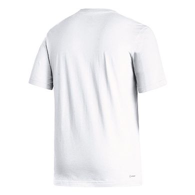 Men's adidas White Kansas Jayhawks Locker Lines Softball Fresh T-Shirt