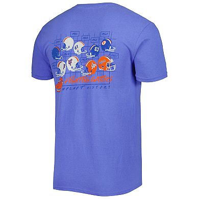 Men's Royal Florida Gators Vault Helmet History Comfort T-Shirt