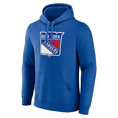 Men's Fanatics Branded Blue New York Rangers Primary Logo Pullover Hoodie