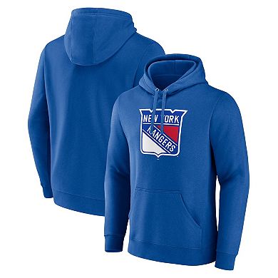 Men's Fanatics Branded Blue New York Rangers Primary Logo Pullover Hoodie