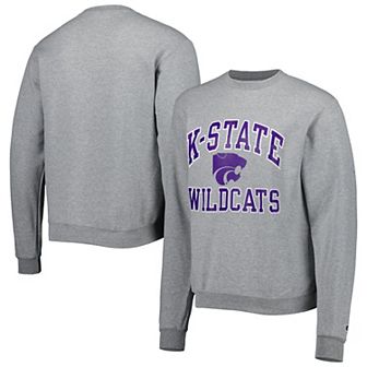 Men's Champion Heather Gray Kansas State Wildcats High Motor Pullover Sweatshirt
