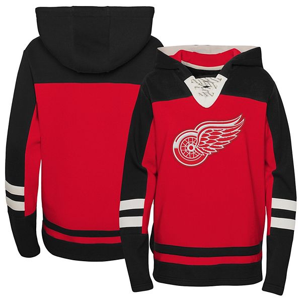 Outerstuff Youth Red Detroit Wings Classic Blueliner Pullover Sweatshirt Size: Large
