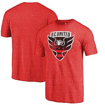 Men's Fanatics Branded Red D.C. United Primary Logo Distressed Tri-Blend T-Shirt
