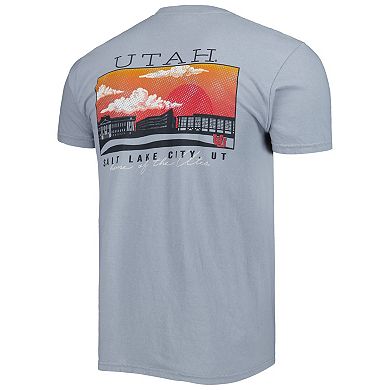 Men's Gray Utah Utes Campus Scenery Comfort Color T-Shirt