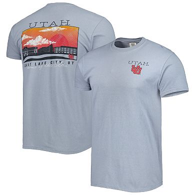 Men's Gray Utah Utes Campus Scenery Comfort Color T-Shirt