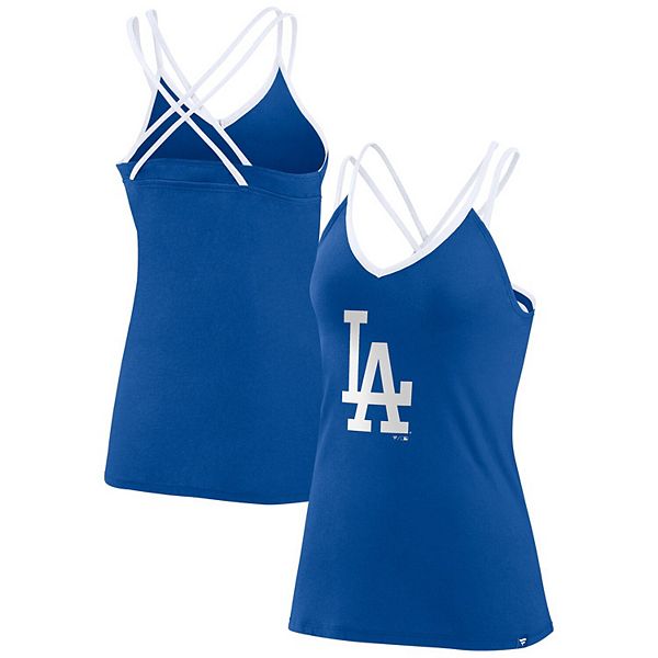 Women's Touch Royal Los Angeles Dodgers Triple Play V-Neck T-Shirt