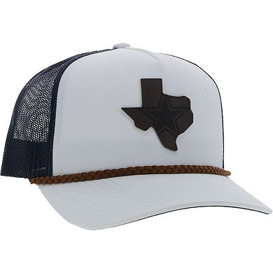 Men's HOOey White/Navy Dallas Cowboys State Patch Trucker Snapback Hat