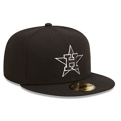 Men's New Era Houston Astros  Black on Black Dub 59FIFTY Fitted Hat