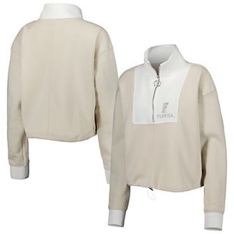 Women's Gameday Couture Tan/White Florida Gators Color-Block Quarter-Zip Jacket
