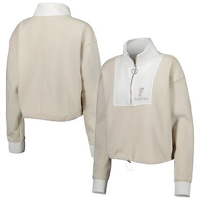 Women's Gameday Couture Tan/White Florida Gators Color-Block Quarter-Zip Jacket