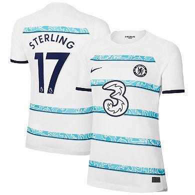 Women's Nike Raheem Sterling White Chelsea 2022/23 Away Breathe Stadium Replica Player Jersey