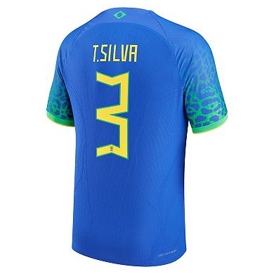 Men's Nike Thiago Silva Blue Brazil National Team 2022/23 Authentic ...