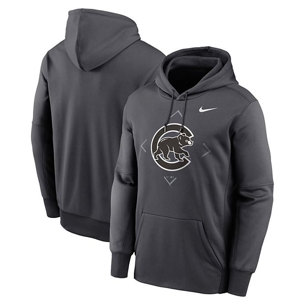 Men s Nike Anthracite Chicago Cubs Bracket Icon Performance Pullover Hoodie