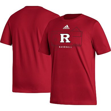 Men's adidas Scarlet Rutgers Scarlet Knights Locker Lines Baseball Fresh T-Shirt