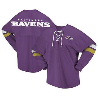 Women's Fanatics Branded Purple Baltimore Ravens Spirit Jersey Lace-Up V-Neck Long Sleeve T-Shirt