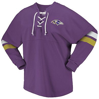 Women's Fanatics Branded Purple Baltimore Ravens Spirit Jersey Lace-Up ...