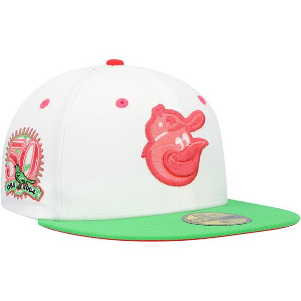 Men's New Era White/Green Baltimore Orioles 50th Anniversary Watermelon Lolli 59FIFTY Fitted Hat