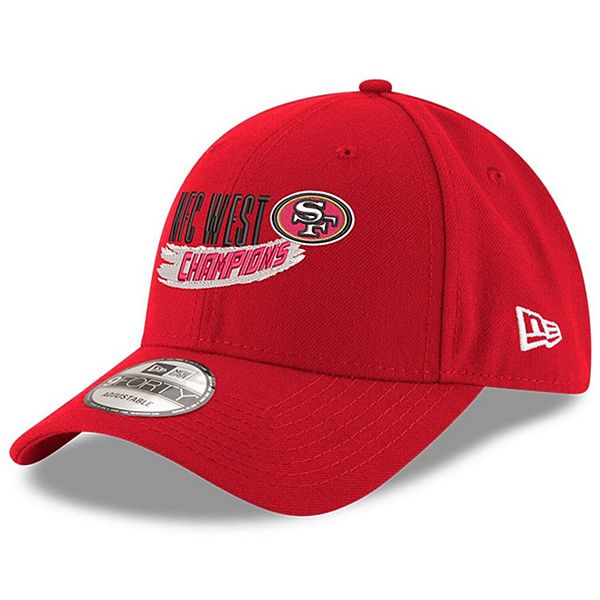 New Era Men's Scarlet San Francisco 49ers 2022 NFC West Division Champions 9FORTY Adjustable Hat