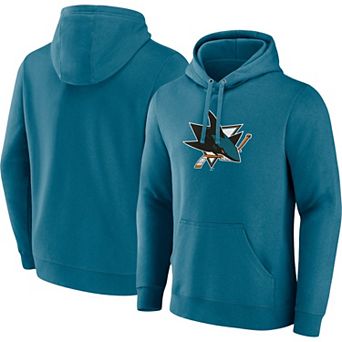 Men's Fanatics Branded Teal San Jose Sharks Primary Logo Pullover Hoodie