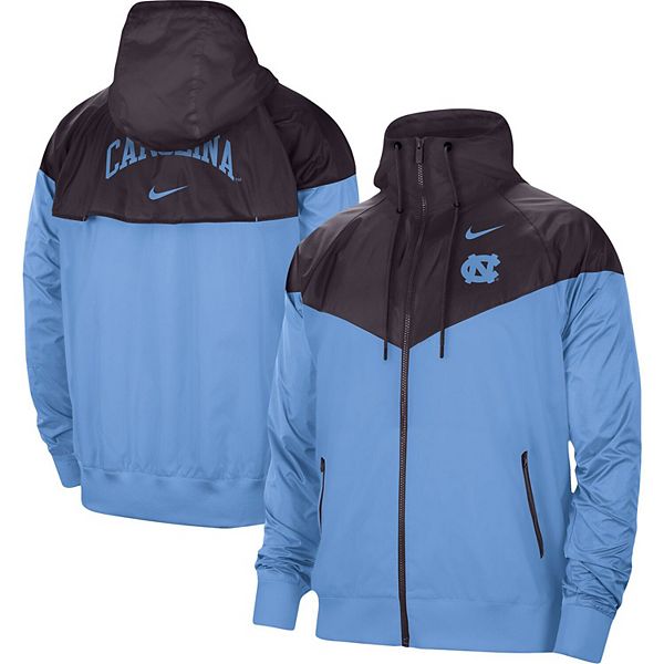 Men s Nike Charcoal Carolina Blue North Carolina Tar Heels Windrunner Raglan Full Zip Jacket