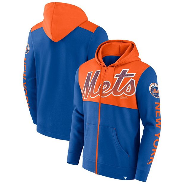 New York Mets Fanatics Branded Women's Tri-Blend Colorblock Pullover Hoodie - Royal