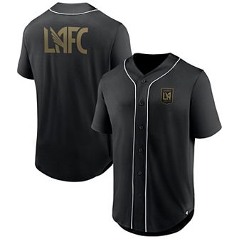 Men's Fanatics Branded Black LAFC Third Period Fashion Baseball Button-Up Jersey