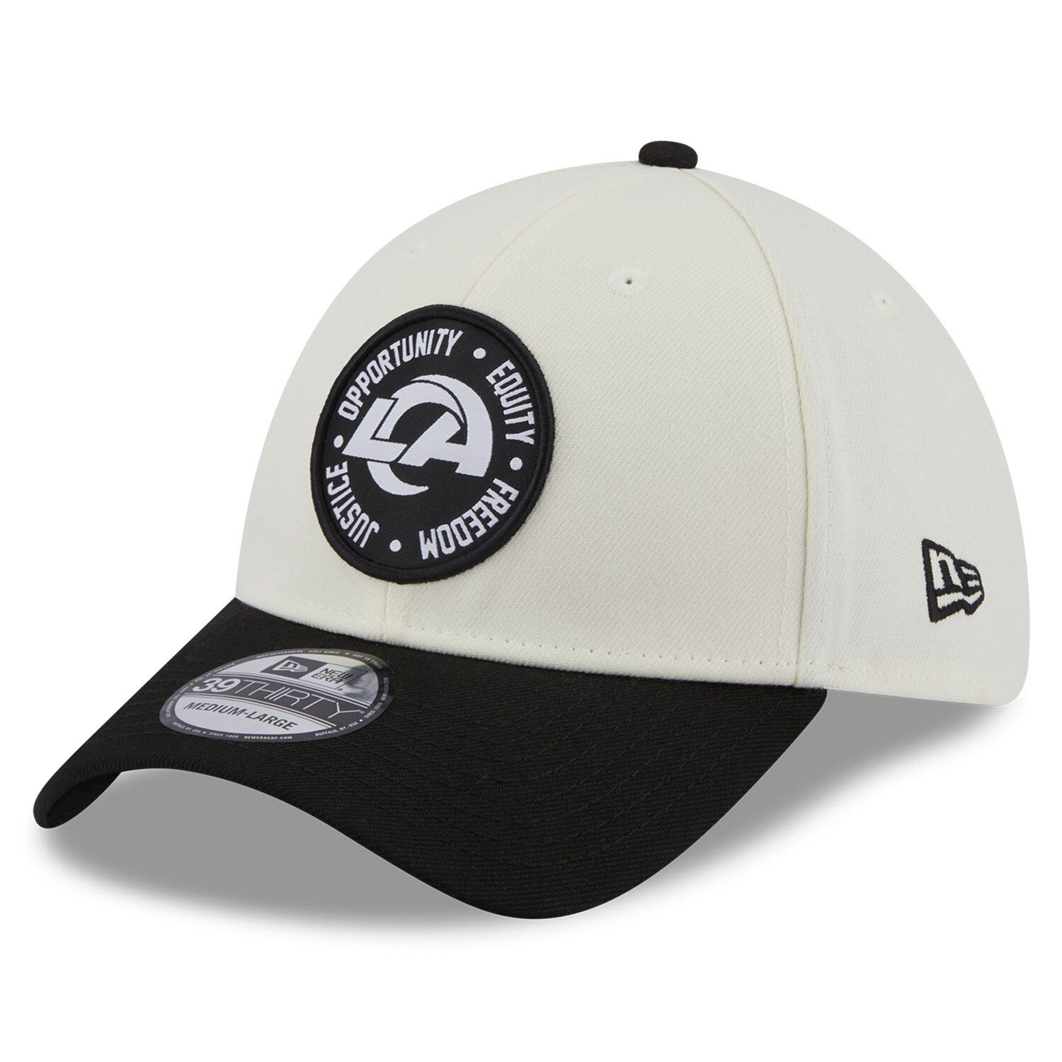 New Era White Los Angeles Rams Ram Head Iced II 39THIRTY Flex Hat