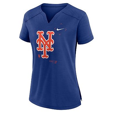 Women's Nike Royal New York Mets Pure Pride Boxy Performance Notch Neck T-Shirt