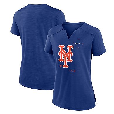 Women's Nike Royal New York Mets Pure Pride Boxy Performance Notch Neck T-Shirt