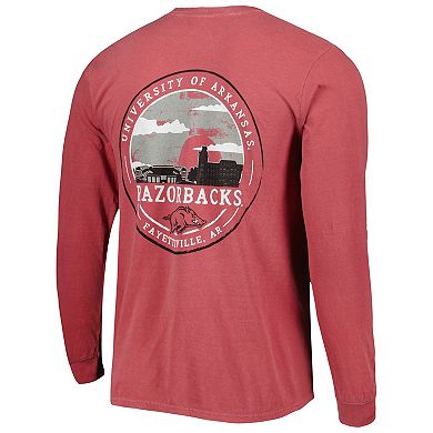 Men's Cardinal Arkansas Razorbacks Circle Campus Scene Long Sleeve T-Shirt