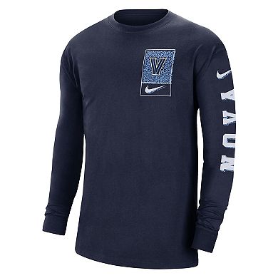 Men's Nike Navy Villanova Wildcats Seasonal Max90 2-Hit Long Sleeve T-Shirt