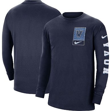 Men's Nike Navy Villanova Wildcats Seasonal Max90 2-Hit Long Sleeve T-Shirt