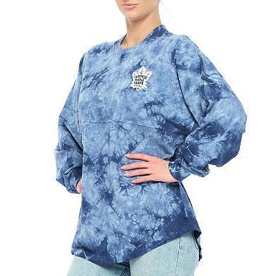 Women's Fanatics Branded Navy Toronto Maple Leafs Crystal-Dye Long Sleeve T-Shirt