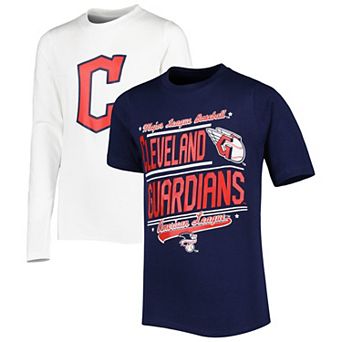 Youth Stitches Navy/White Cleveland Guardians Combo T-Shirt Set
