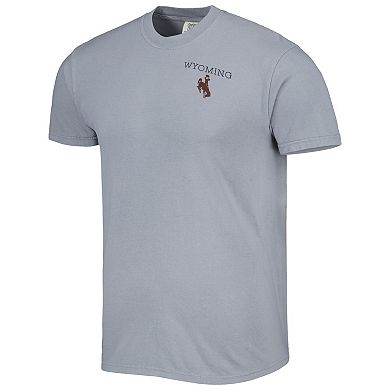 Men's Gray Wyoming Cowboys Campus Scenery Comfort Color T-Shirt
