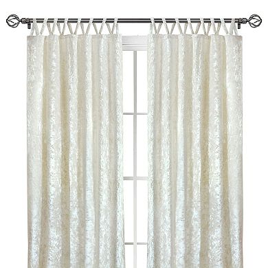 Kate Aurora Park Avenue 2 Piece Criss-Cross Tab Top Velvet Window Curtain Panels