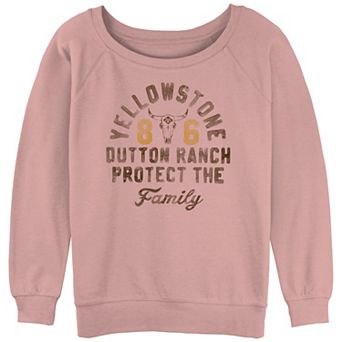 Juniors' Yellowstone 86 Dutton Ranch Protect The Family Slouchy Terry