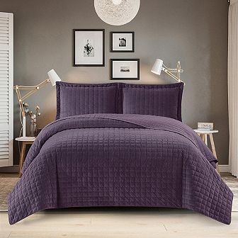 Velvet Bedspread Quilt Set - Plush