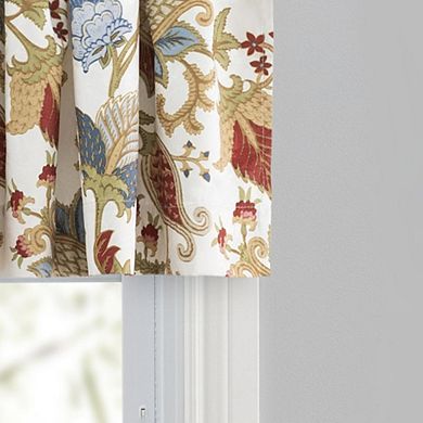 Ellis Cambridge Lined Jacquard Pinch Pleat Jacobean Floral Print Multicolor Drapery 2-Piece Curtain Panels