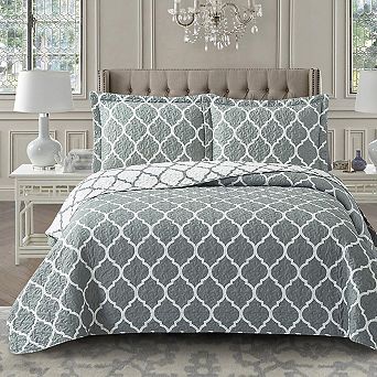 Reversible Meridian Oversized Quilt Set