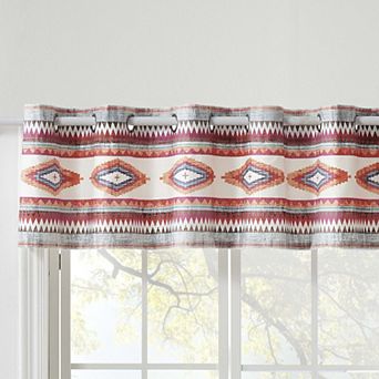 Greenland Home Kiva Western Boho Grommet Style Window Valance, 84 W x 16 L
