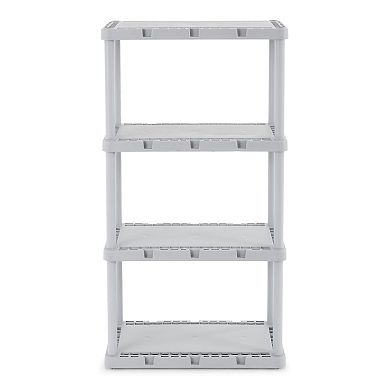 Gracious Living 4 Shelf Knect-a-shelf Fixed Height Solid Light Duty Storage,grey