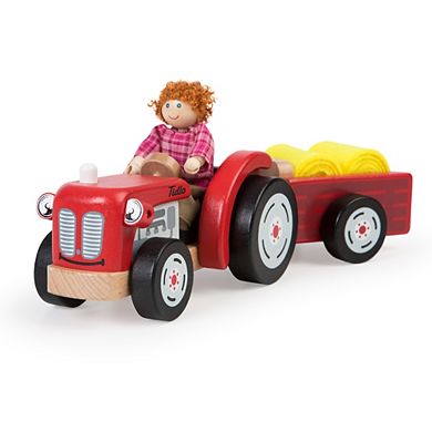 Bigjigs Toys, Wooden Tractor and Trailer