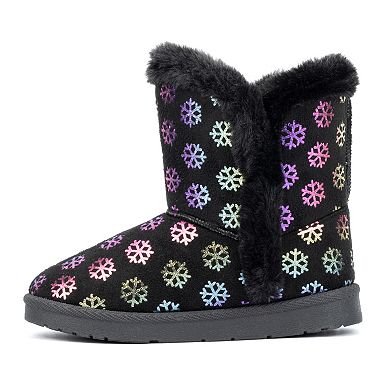 Olivia Miller Girls' Snow Days Snowflake Boots