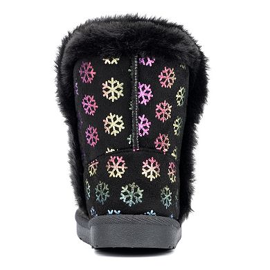 Olivia Miller Girls' Snow Days Snowflake Boots