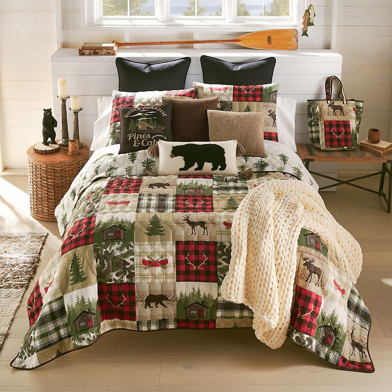 Donna Sharp Cedar Lodge Quilt Set with Shams, Multicolor, Twin