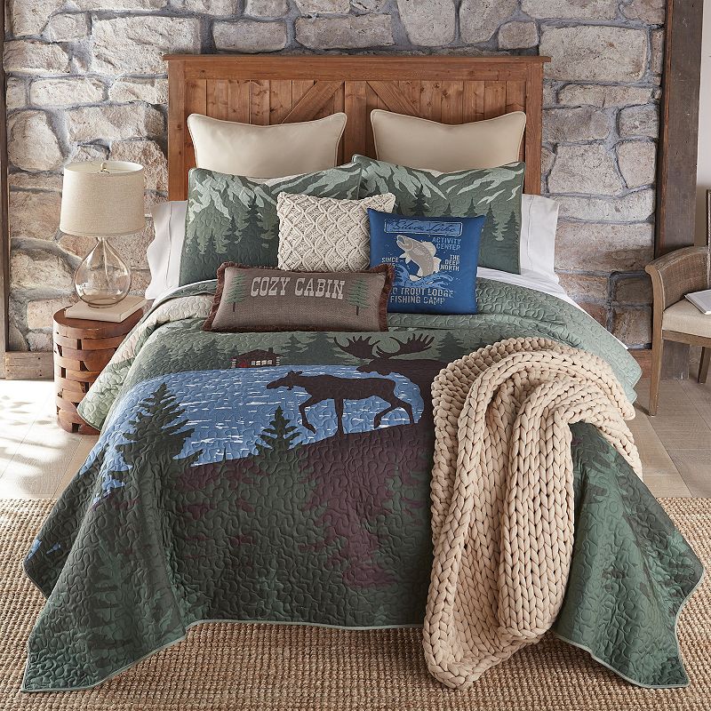 77010297 Donna Sharp Moose Retreat Quilt Set with Shams, Mu sku 77010297