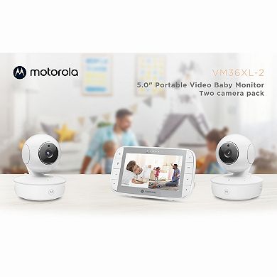 Motorola VM36XL 5.0" Portable Video Baby Monitor - Two Camera Set